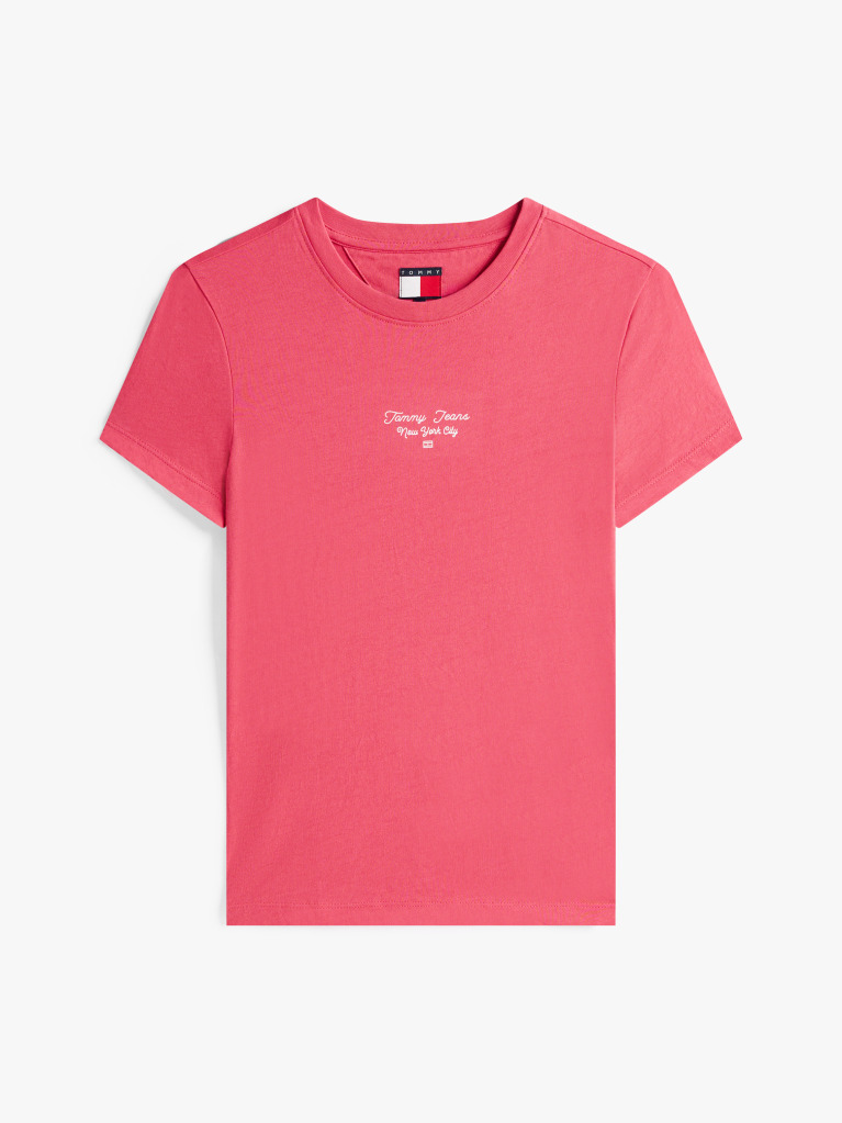 Roz Tricou Slim Din Jersey Cu Logo  Femei
