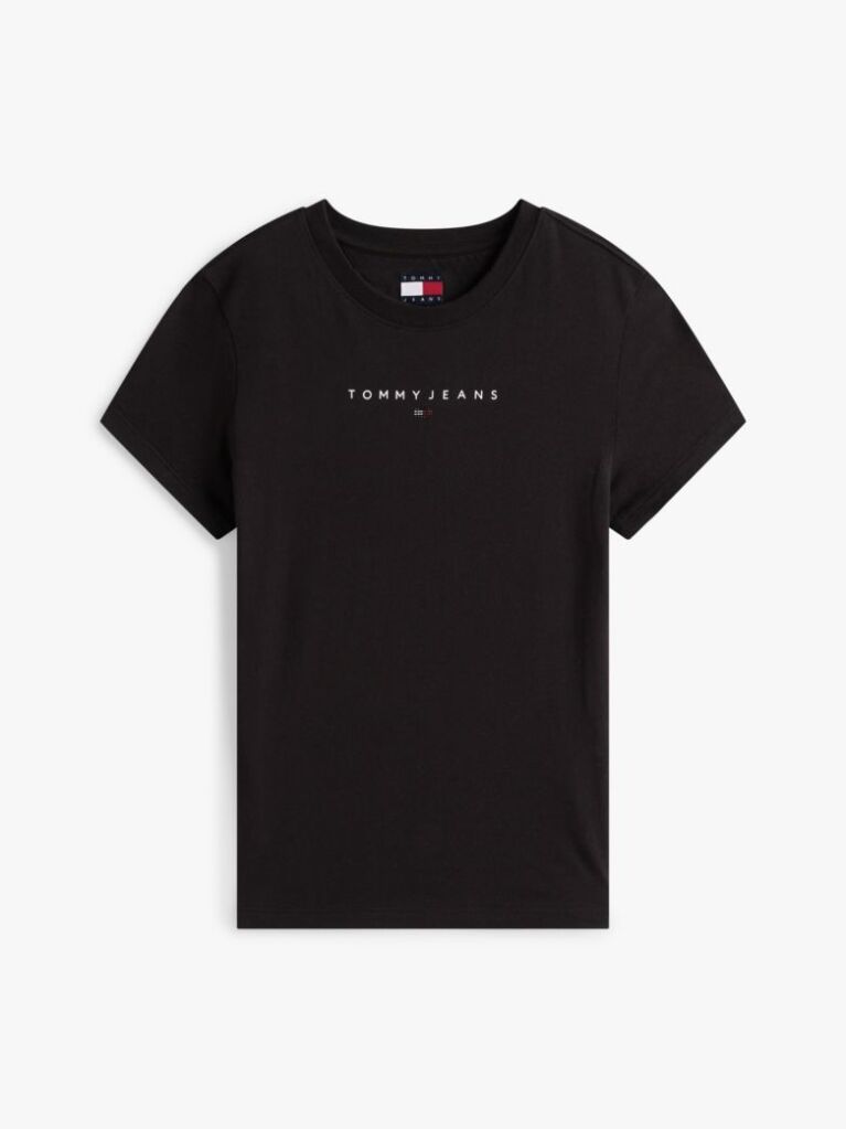 Negru Tricou Slim Bling Linear  Femei