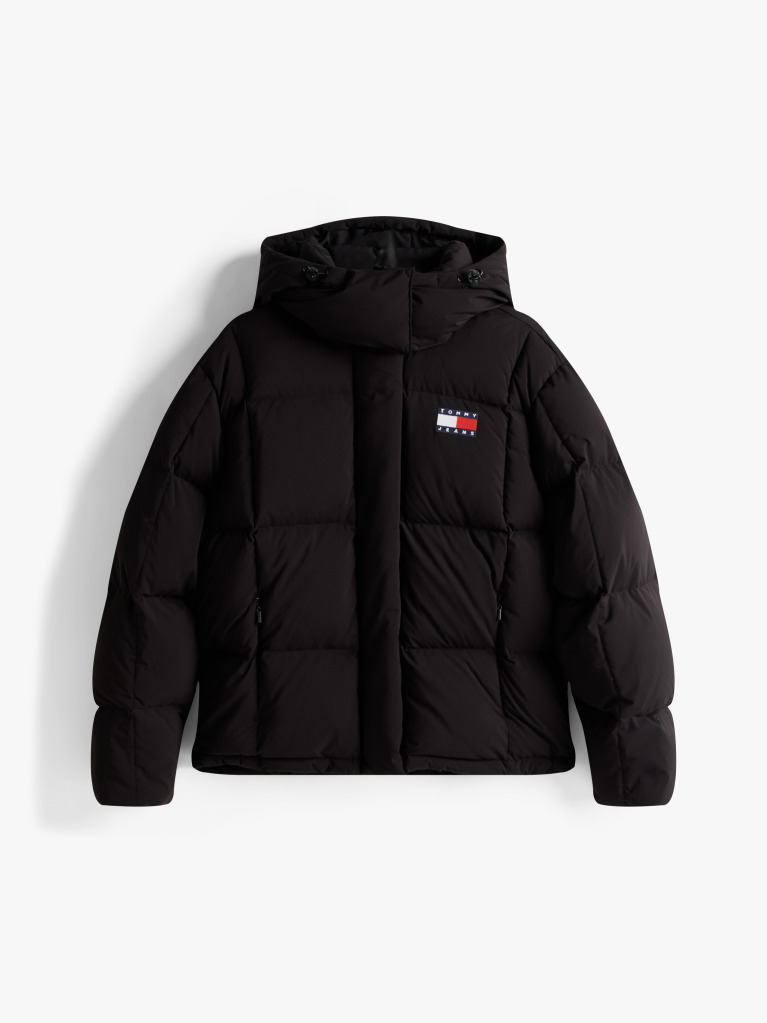 Black Down Hooded Alaska Puffer Jacket  Women