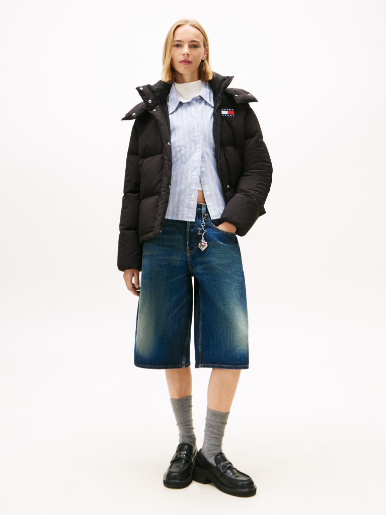 Black Down Hooded Alaska Puffer Jacket  Women