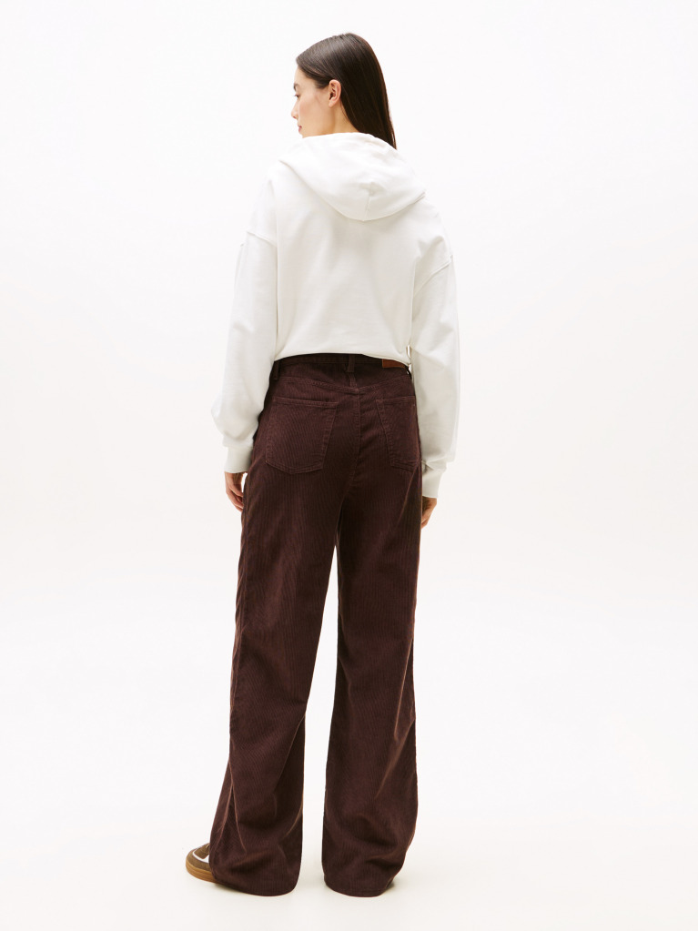 Maro Pantaloni Claire Din Catifea Wide Leg Cu Talie Inalta  Femei