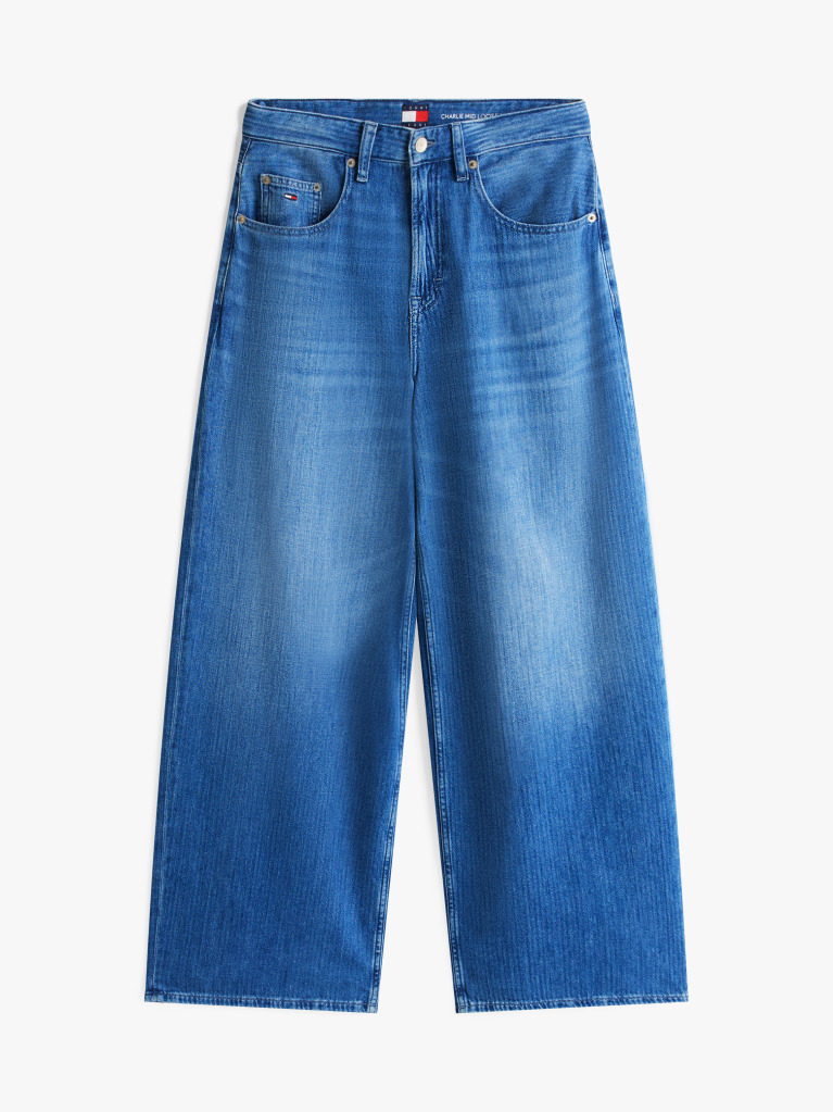 Denim Jeans Charlie Cu Talie Medie Si Croi Larg  Femei