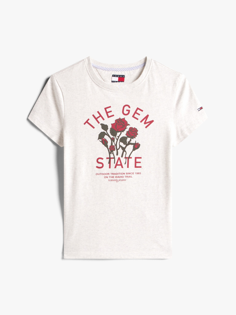 Gri Tricou Slim Cu Print Grafic  Femei