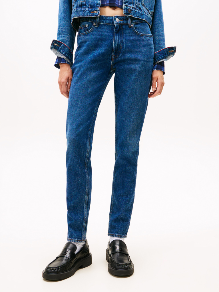 Denim Blugi Slim Cu Talie Medie  Femei