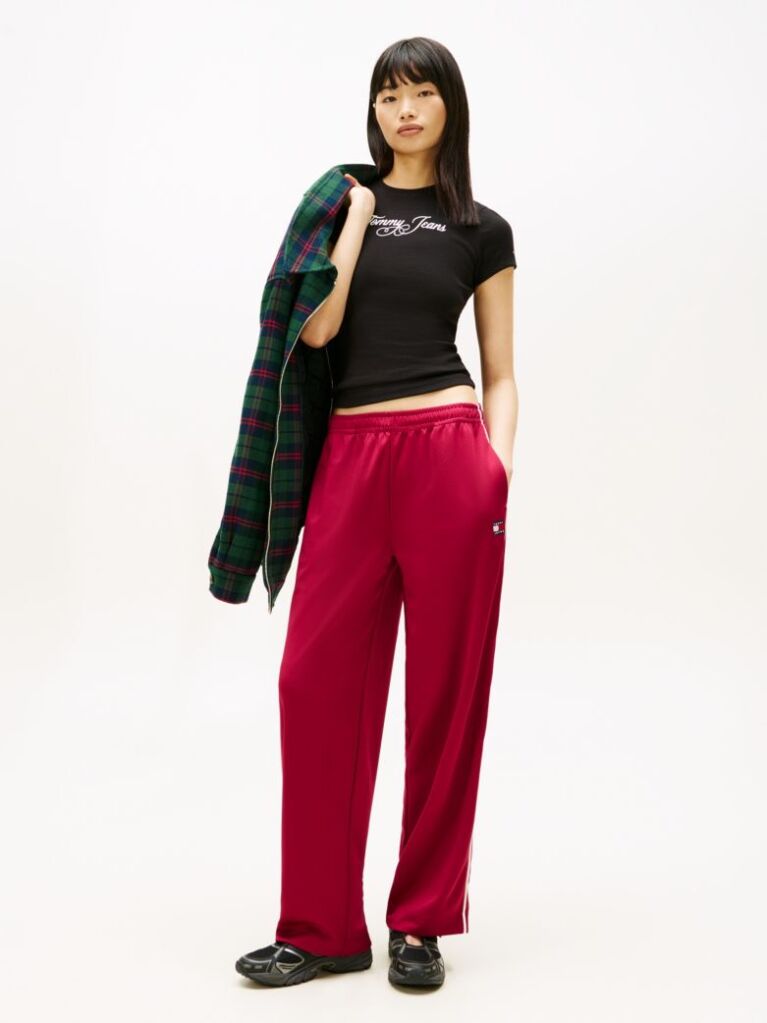 Negru Essential Tricou Rib Slim Cu Logo  Femei