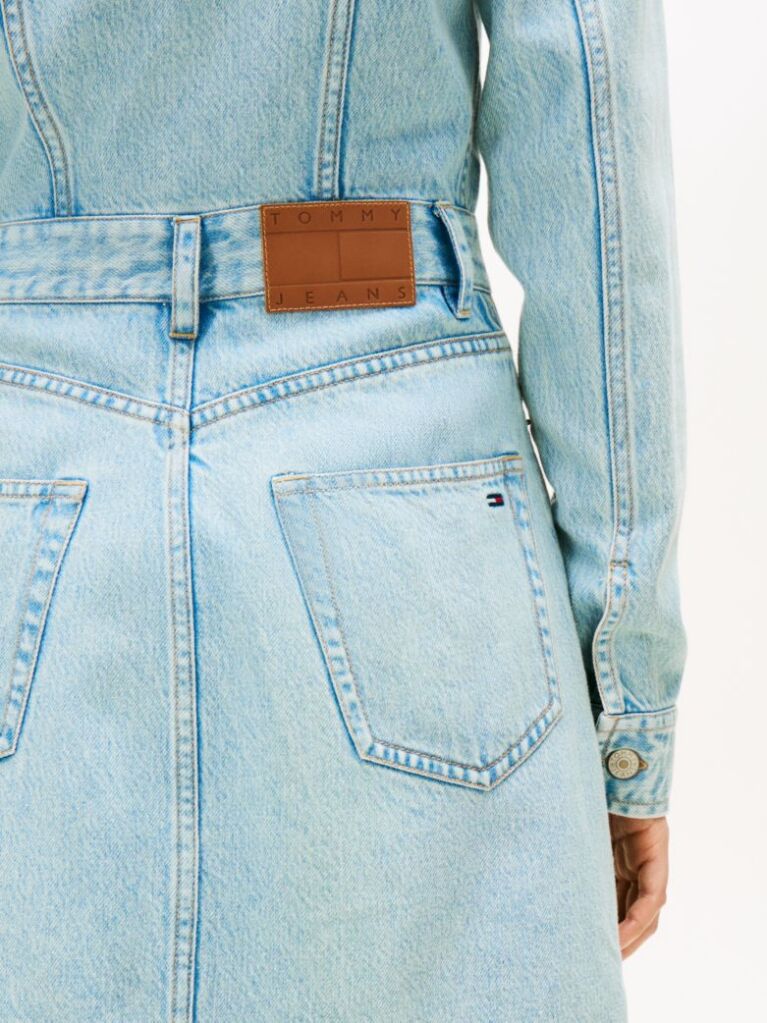 Denim Rochie Mini Denim Cu Efect Decolorat  Femei