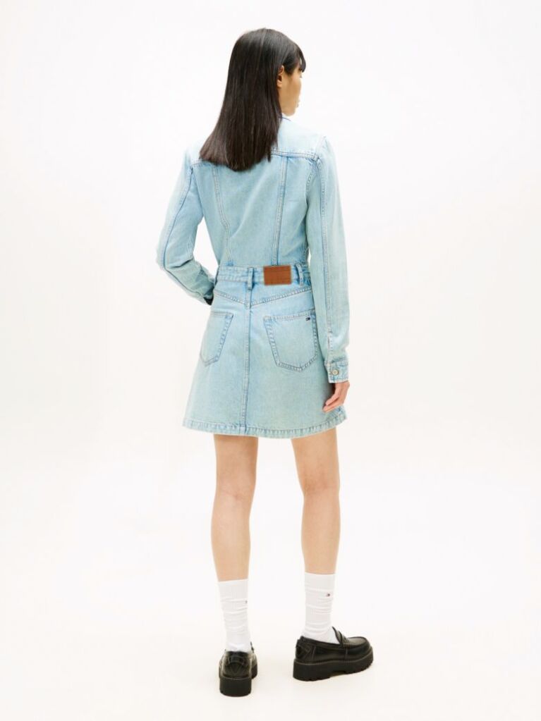 Denim Rochie Mini Denim Cu Efect Decolorat  Femei