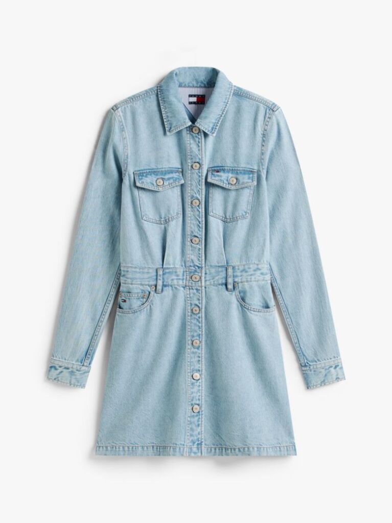 Denim Rochie Mini Denim Cu Efect Decolorat  Femei