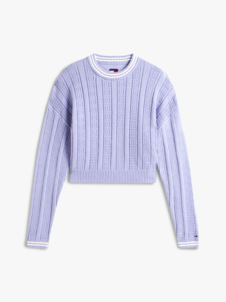 Mov Pulover Din Tricot Cu Croiala Relaxata Cable  Femei