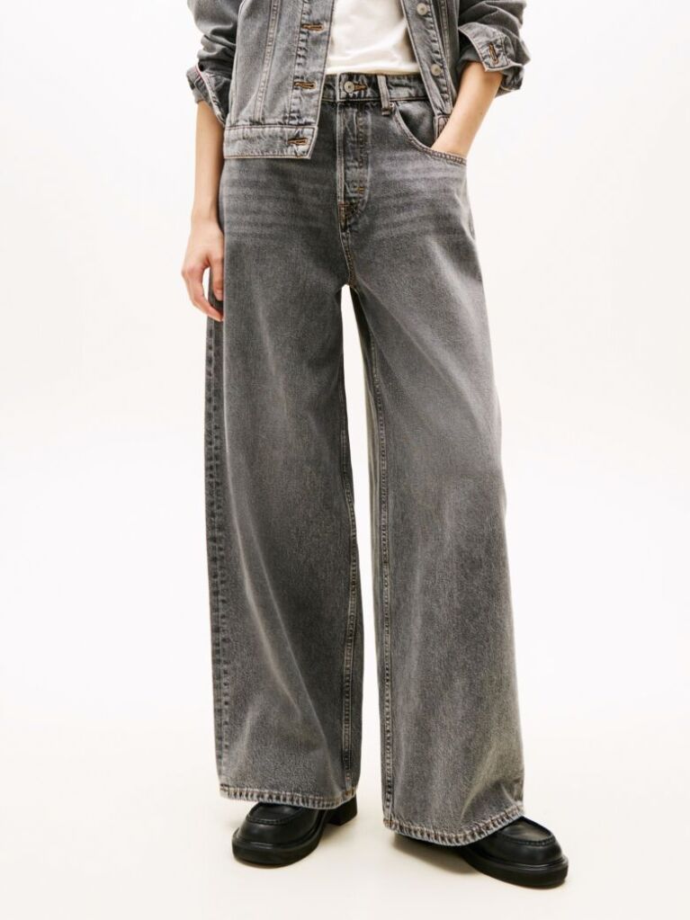 Denim Blugi Relaxati Cu Talie Medie Si Wide Leg  Femei