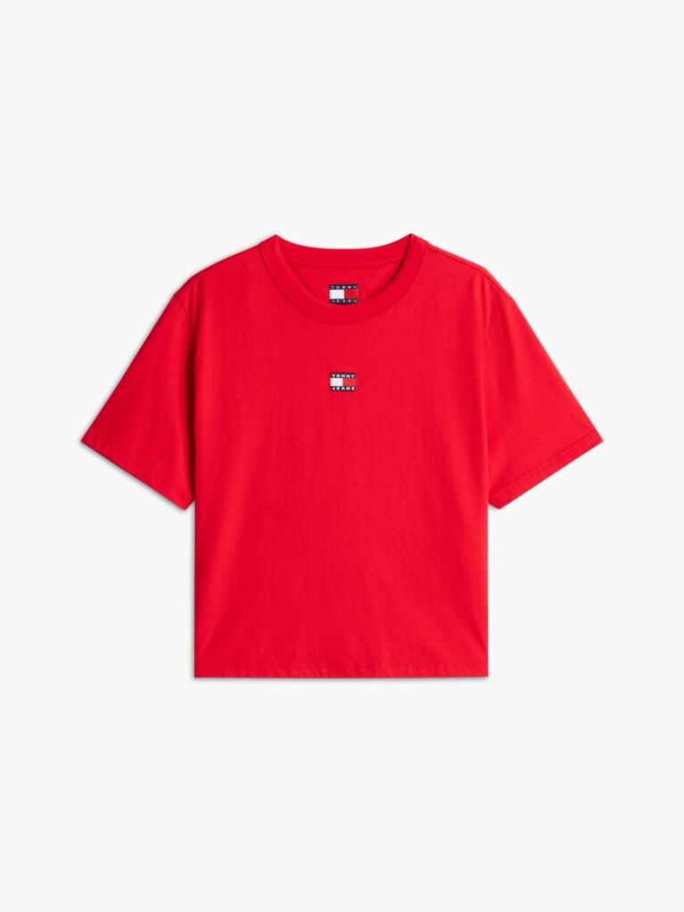 Red Boxy Badge Tee  Women