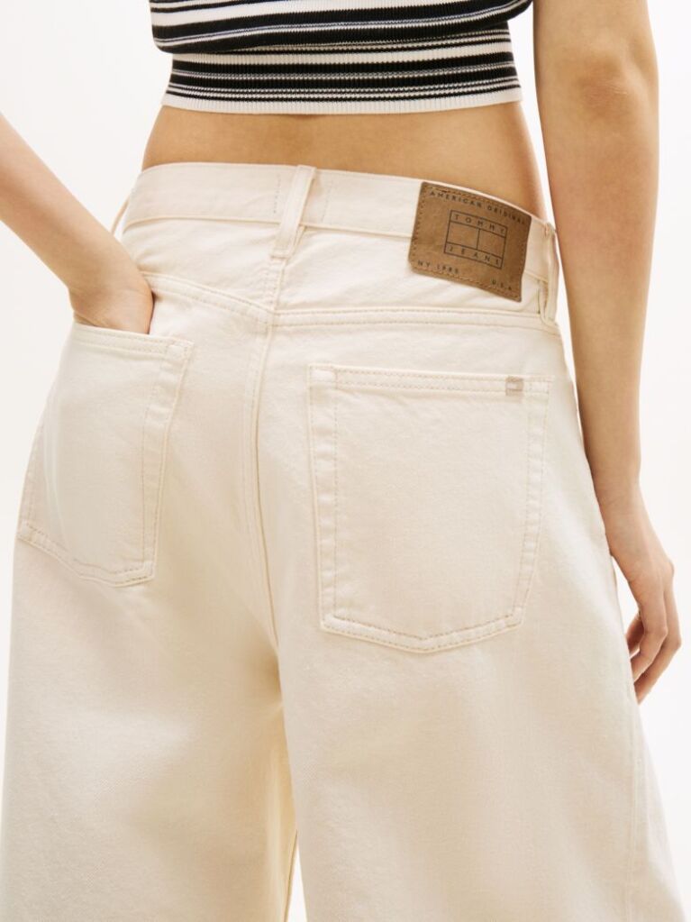 Denim Blugi Drepti Largi Cu Talie Medie Si Pliuri  Femei