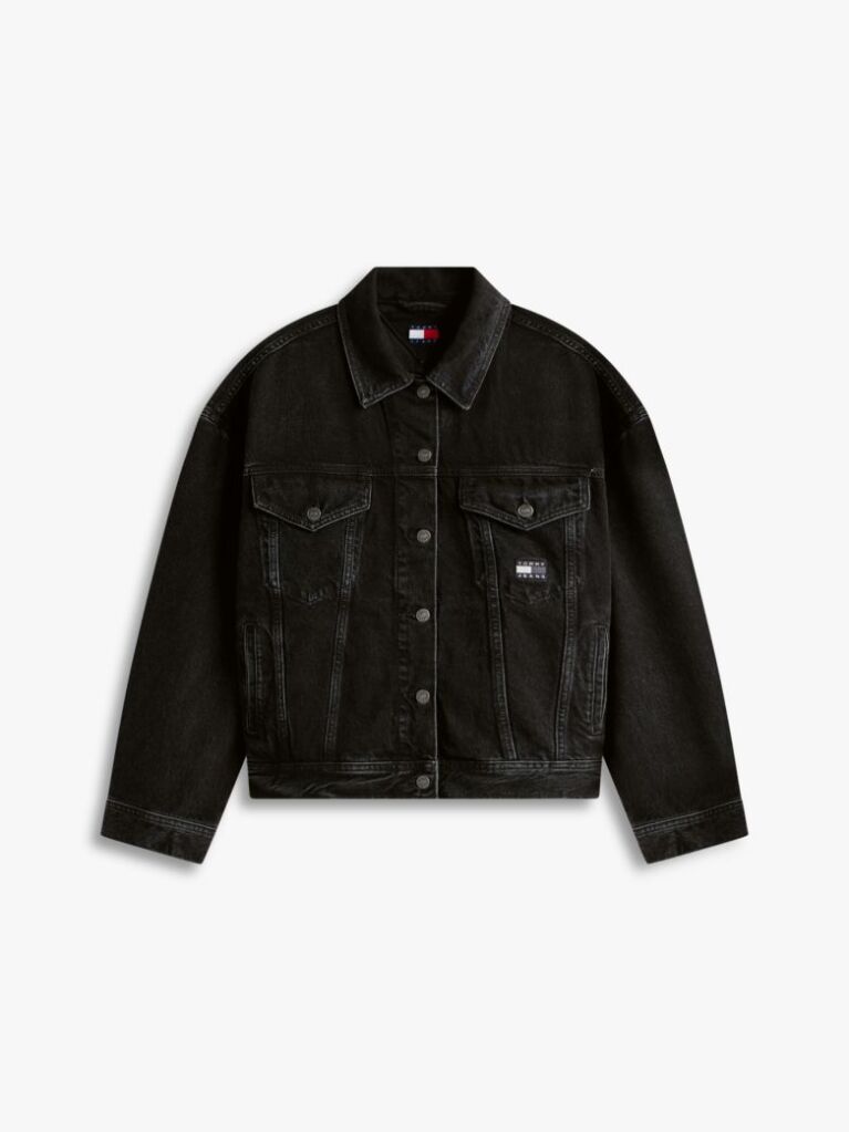 Denim Back Logo Oversized Denim Trucker Jacket  Women