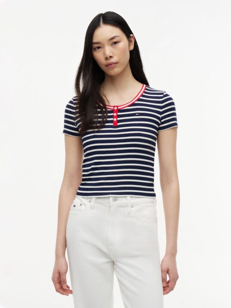 Multi Slim Henley T-Shirt  Women