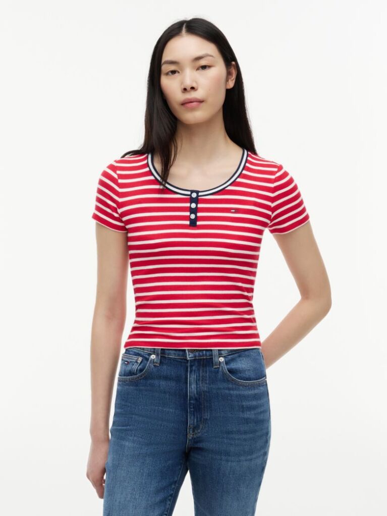 Multi Slim Henley T-Shirt  Women