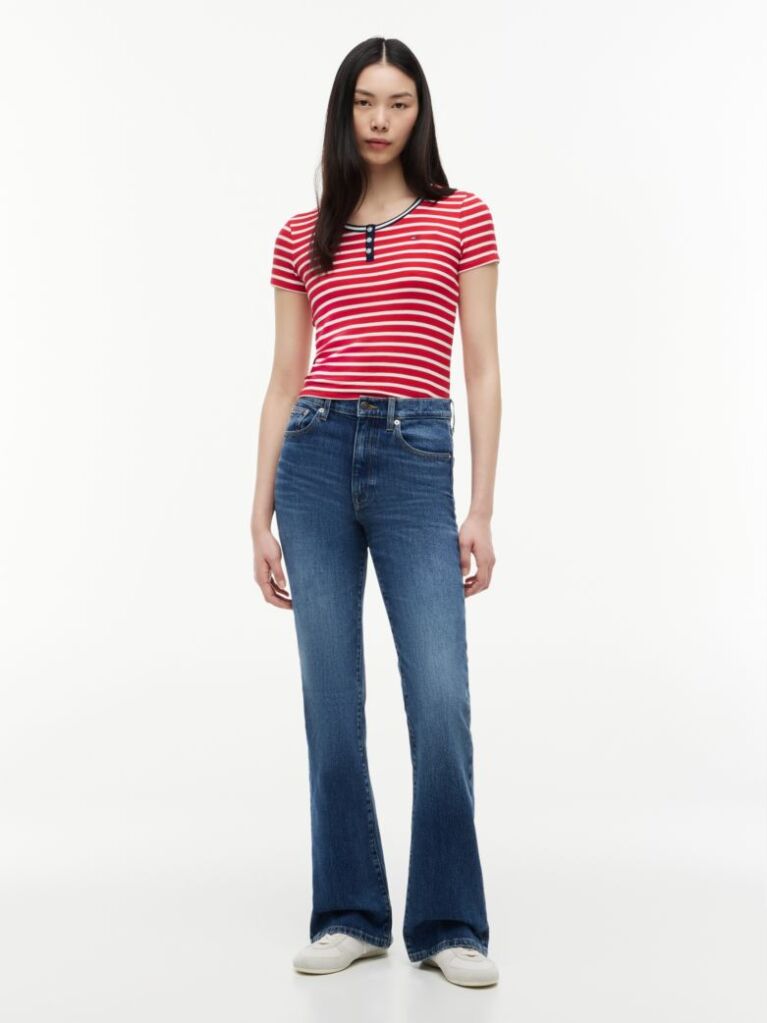 Multi Slim Henley T-Shirt  Women