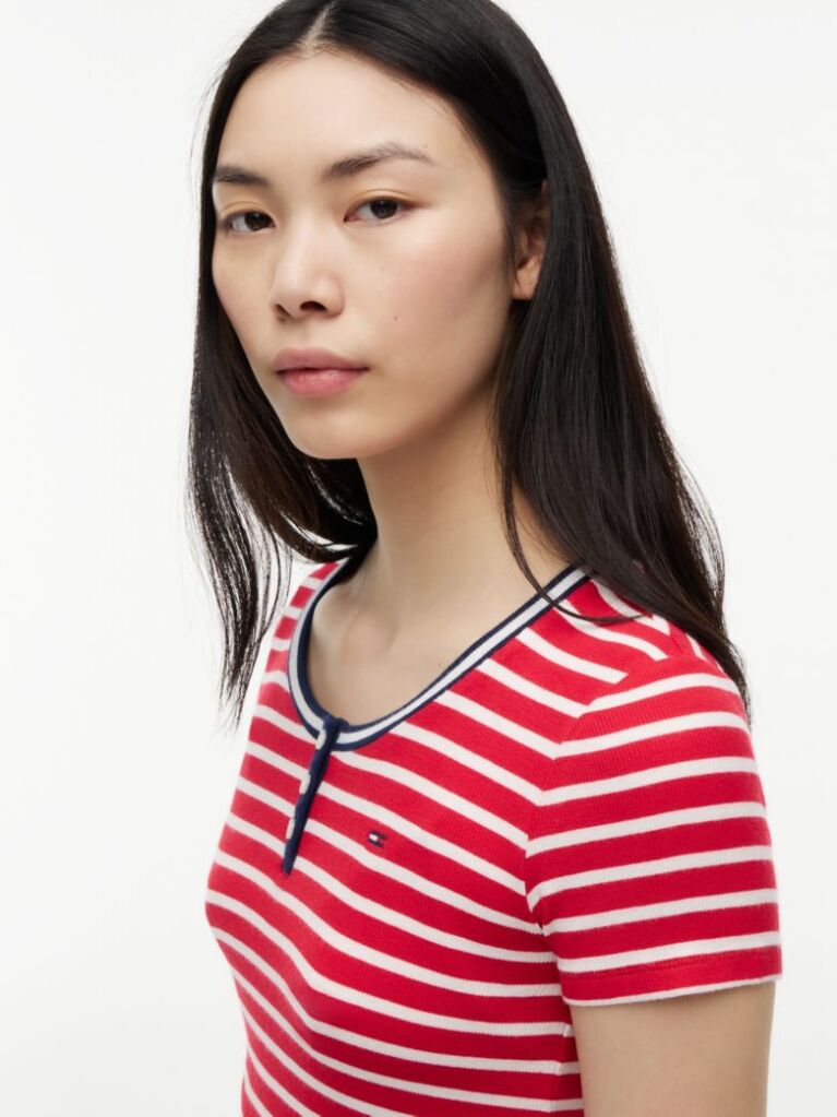Multi Slim Henley T-Shirt  Women