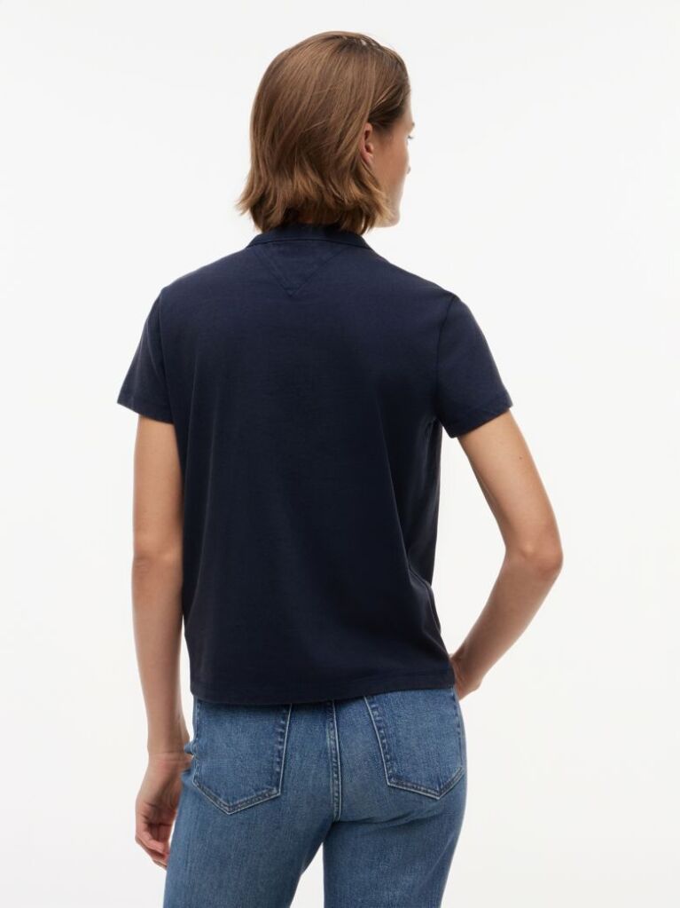 Blue T-Shirt Heritage Cu Croiala Regular Si Logo  Femei