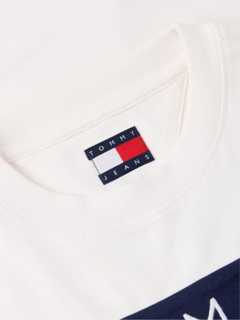 Alb Tricou Tommy Flag  Femei