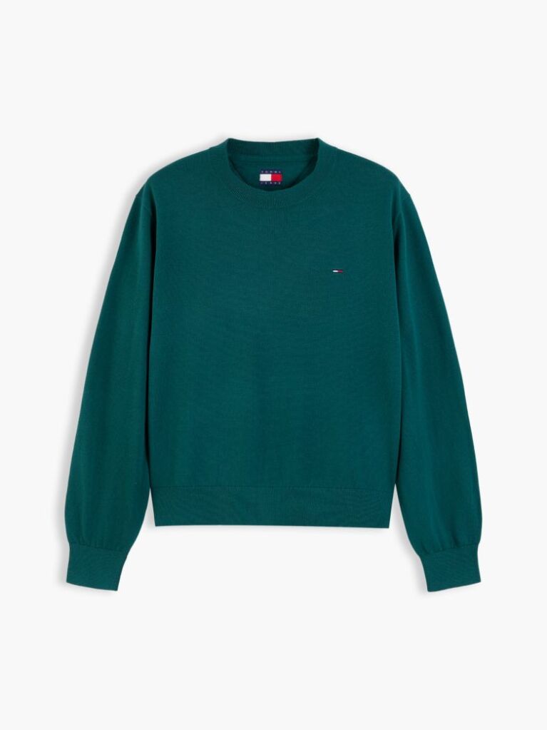 Verde Pulover Cu Guler Clasic Si Croiala Boxy  Femei