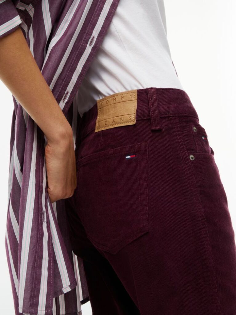 Purple Low Rise Bootcut Corduroy Trousers  Women