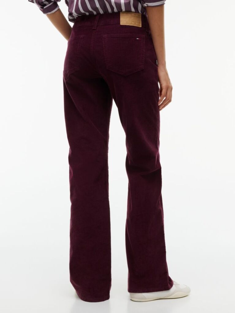 Purple Low Rise Bootcut Corduroy Trousers  Women