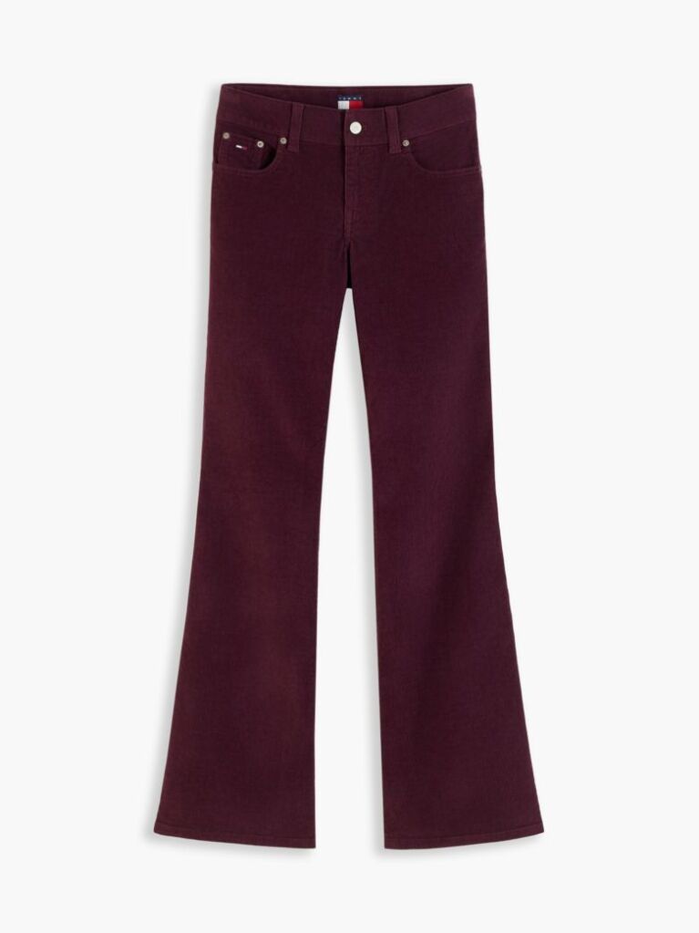Purple Low Rise Bootcut Corduroy Trousers  Women
