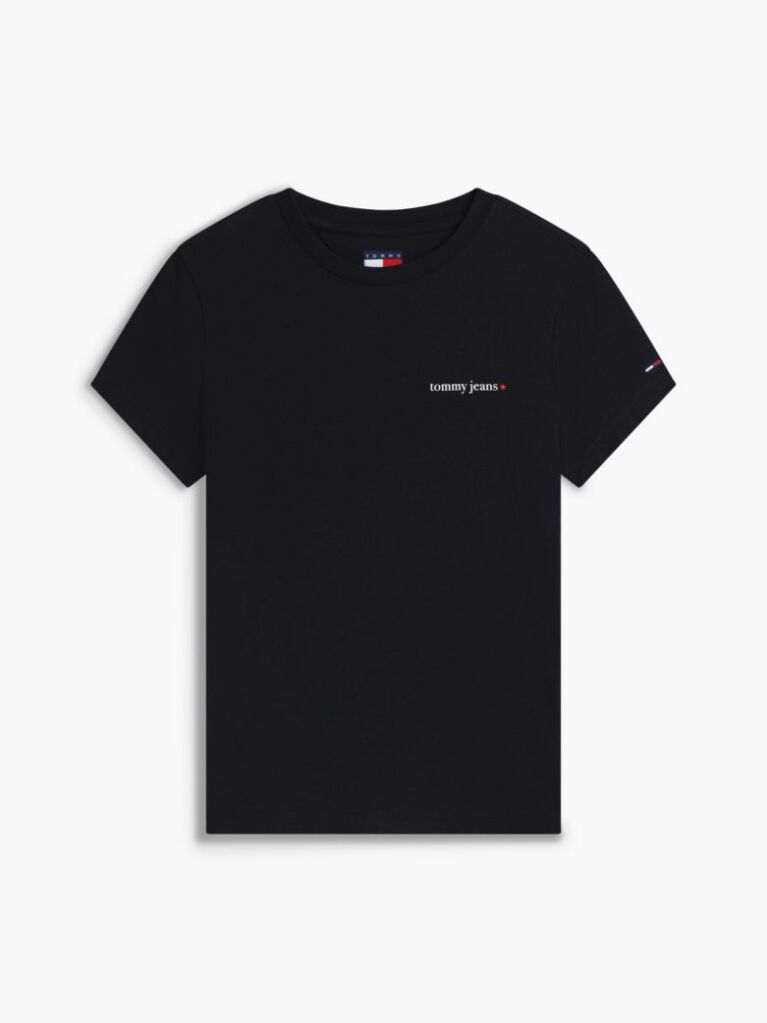 Negru Tricou Din Jersey Cu Logo Si Croiala Slim  Femei