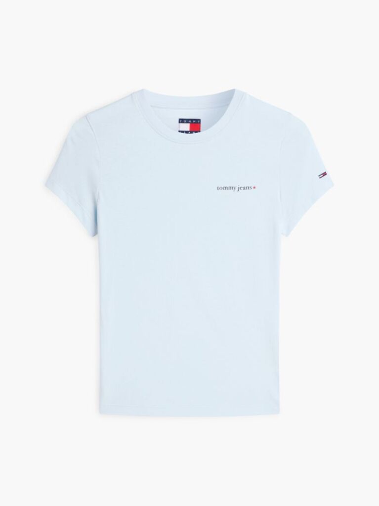 Blue Tricou Din Jersey Cu Logo Si Croiala Slim  Femei