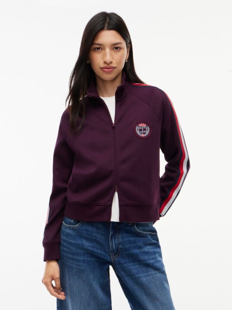 Purple Global Stripe Crest Track Jacket  Women