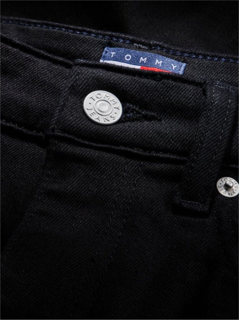 Denim Blugi Negri Cu Croiala Tapered Mom Si Talie Inalta  Femei