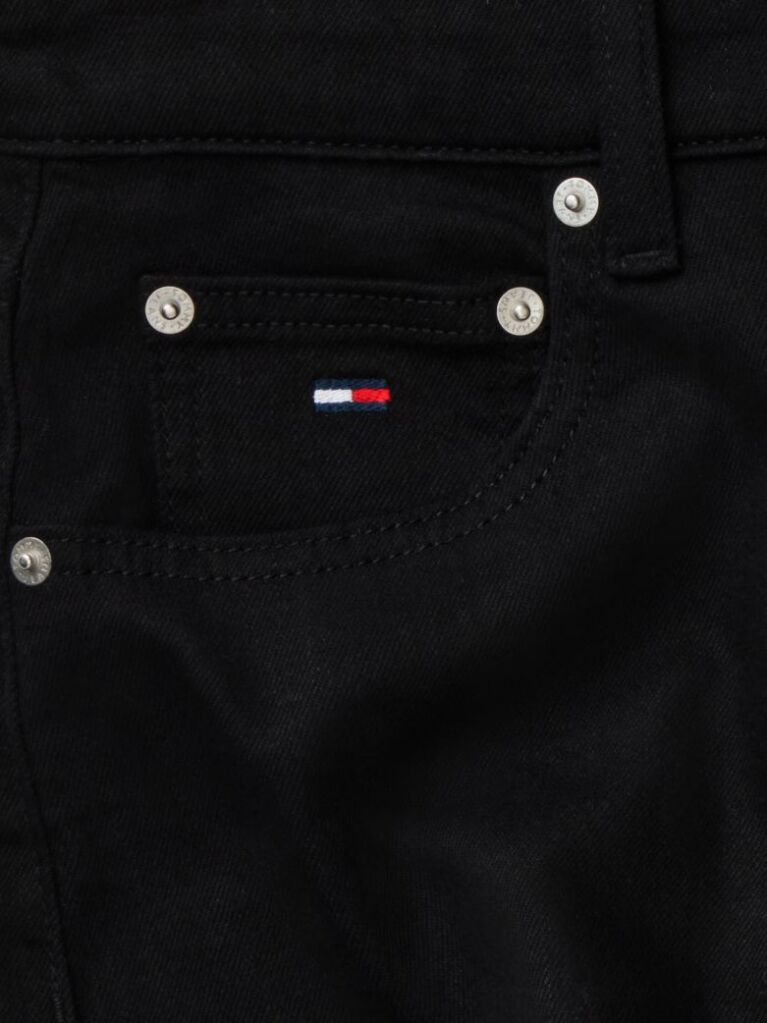 Denim Blugi Negri Cu Croiala Tapered Mom Si Talie Inalta  Femei