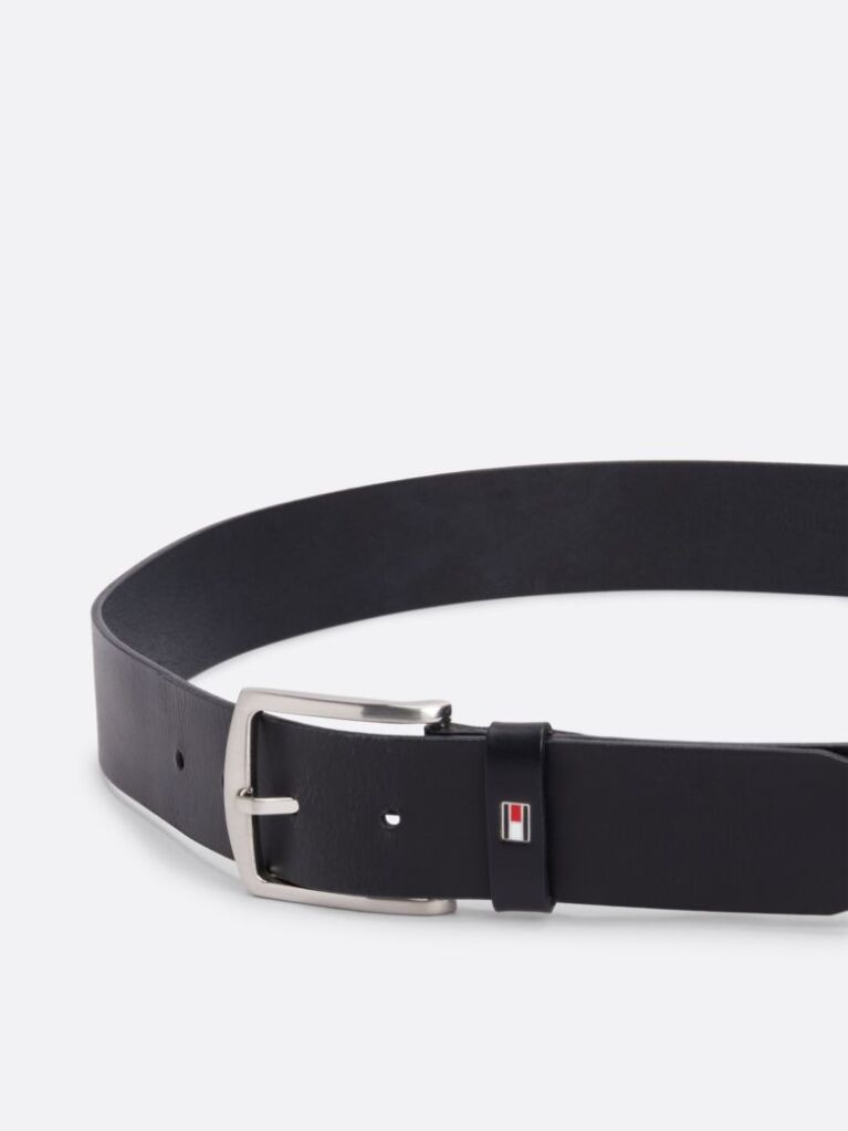 Blue Denton Flag Logo Leather Belt  Men