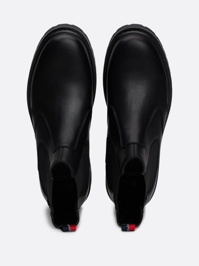 Negru Cizme Chelsea Din Piele Cleat Signature  Barbati