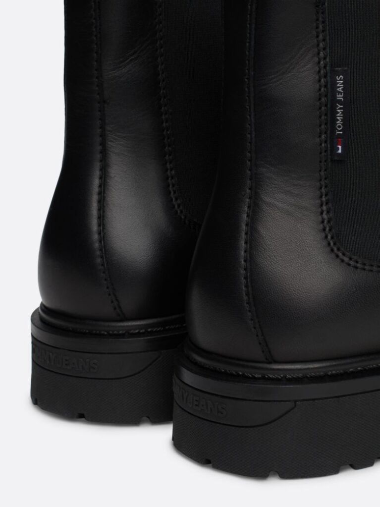 Negru Cizme Chelsea Din Piele Cleat Signature  Barbati