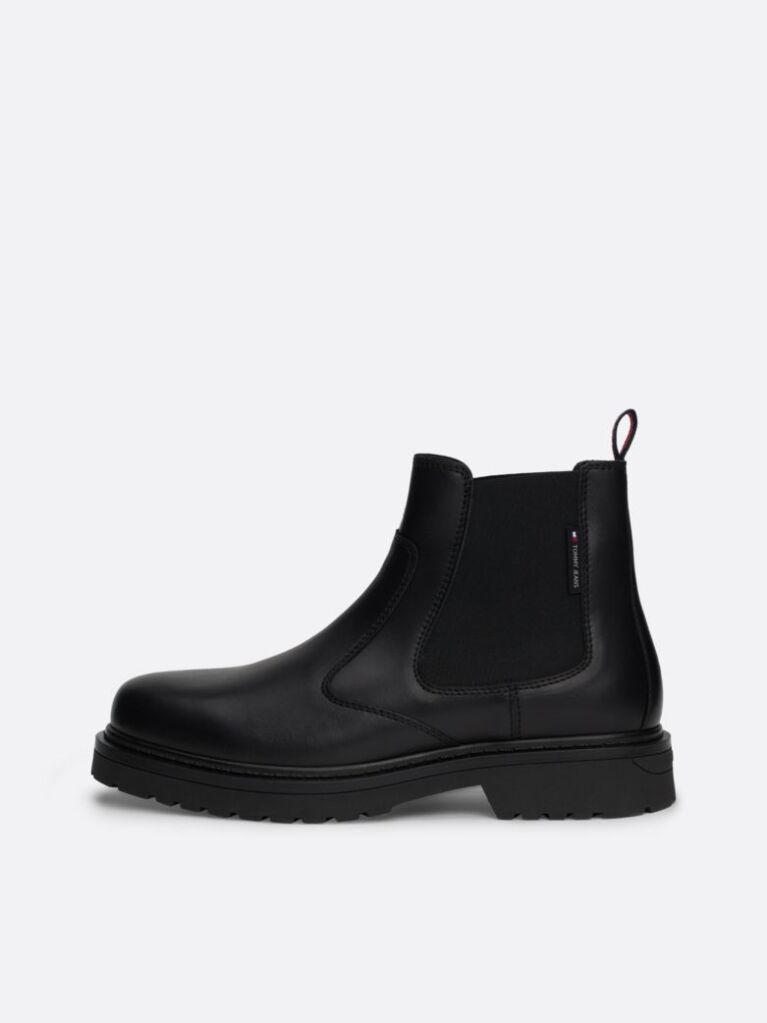 Negru Cizme Chelsea Din Piele Cleat Signature  Barbati