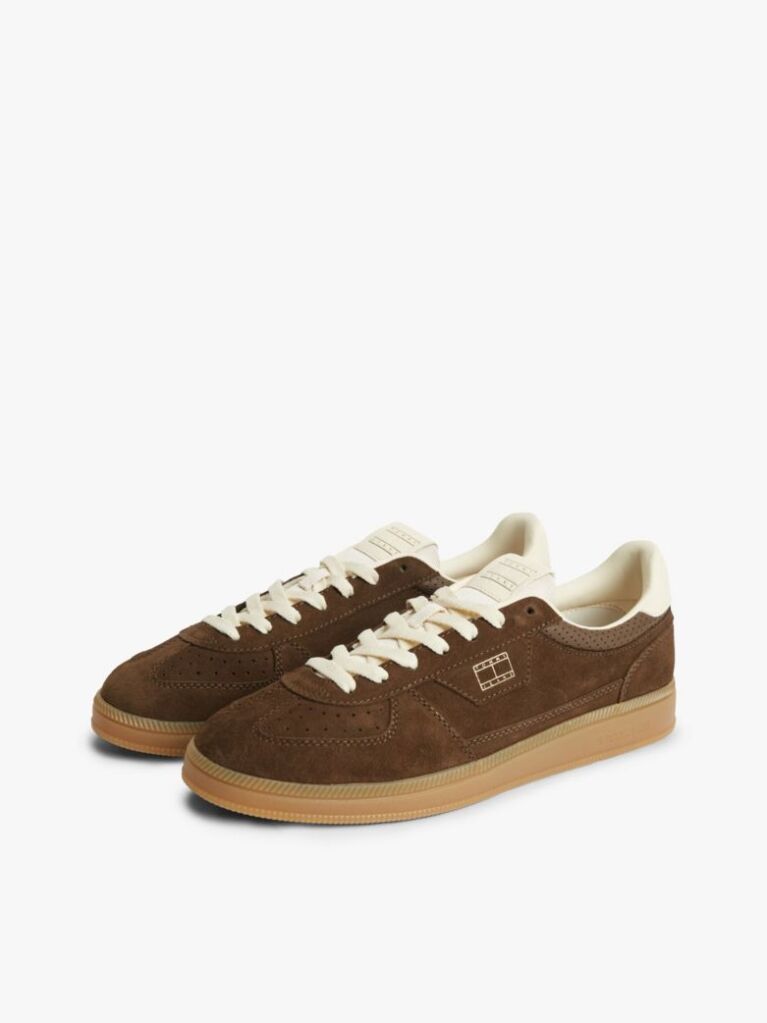 Brown The Greenwich Metallic Logo Suede Trainers  Men