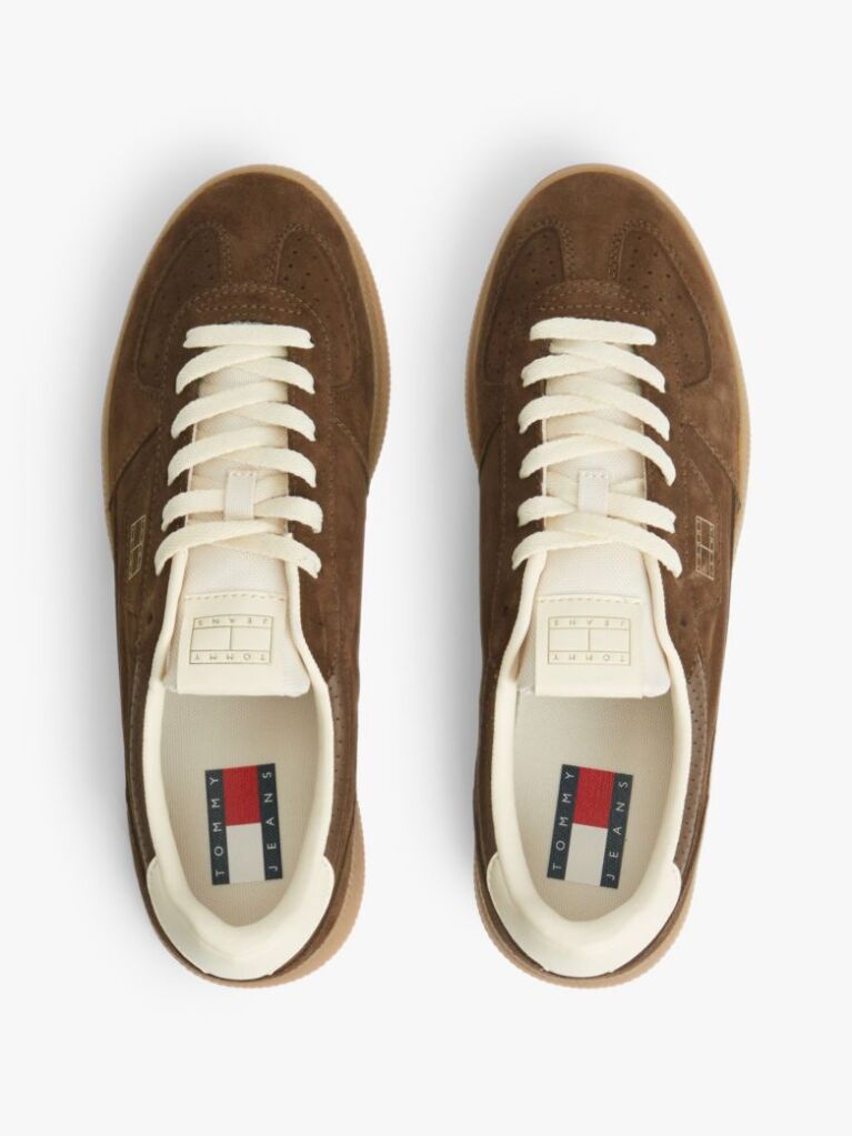 Brown The Greenwich Metallic Logo Suede Trainers  Men