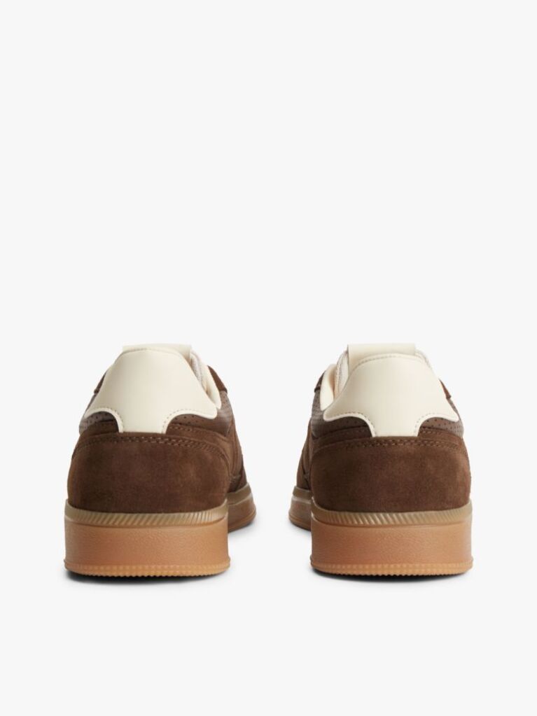 Brown The Greenwich Metallic Logo Suede Trainers  Men