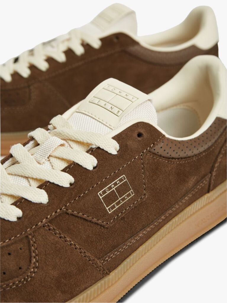 Brown The Greenwich Metallic Logo Suede Trainers  Men