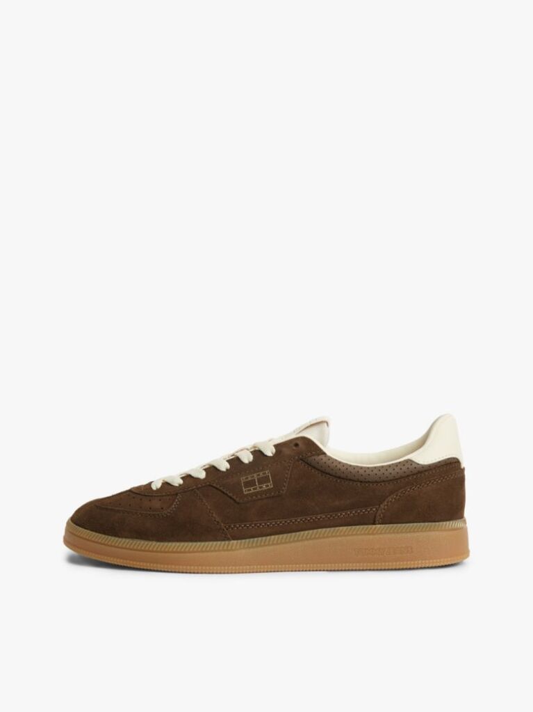 Brown The Greenwich Metallic Logo Suede Trainers  Men