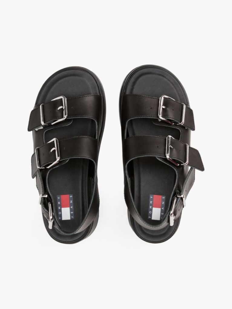Black Leather Platform Sandals  Women