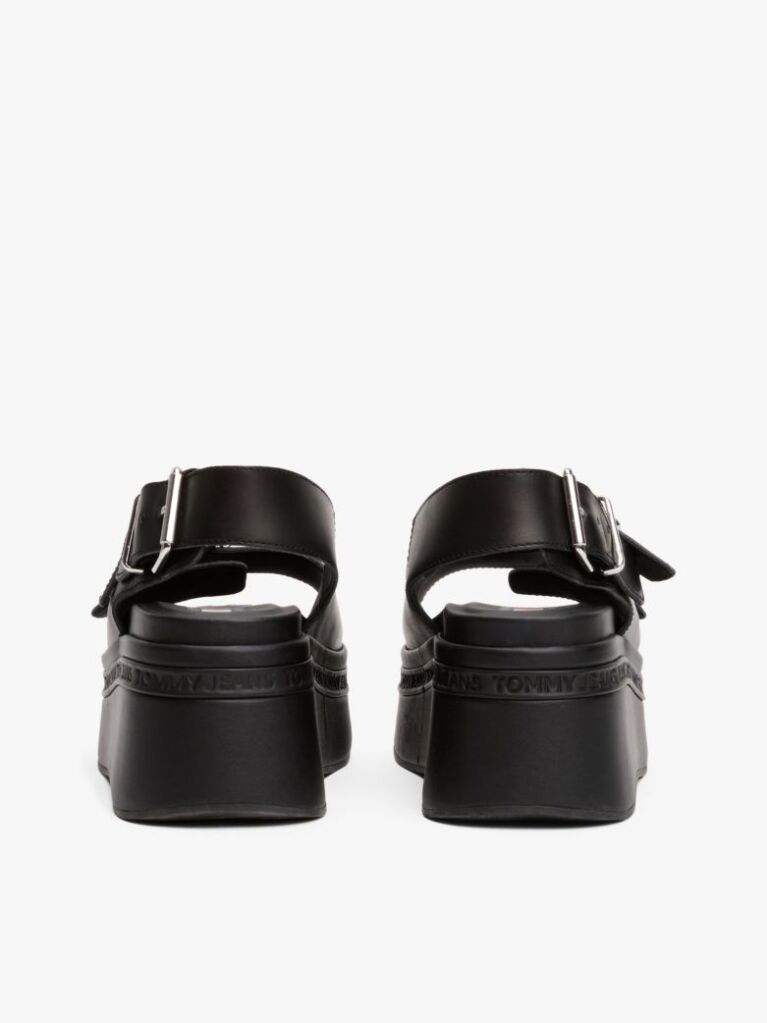 Black Leather Platform Sandals  Women