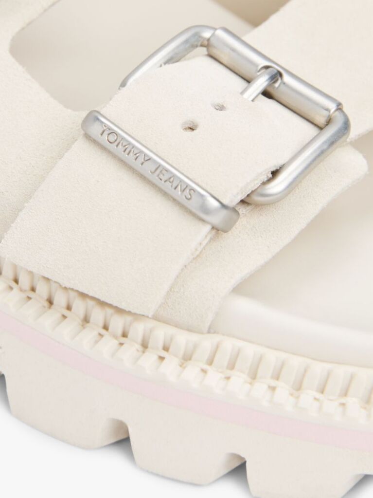 White Suede Double Strap Cleat Sandals  Women