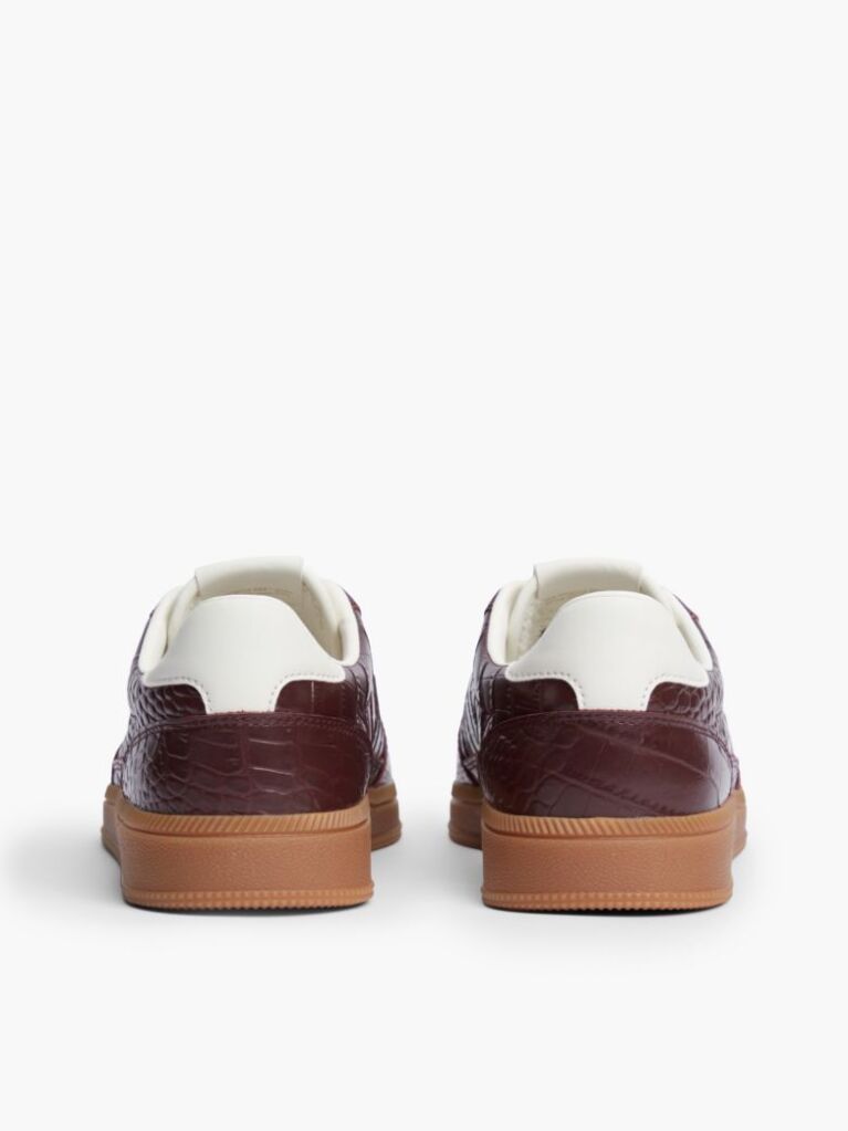 Rosu The Greenwich Adidasi Din Piele Cu Imprimeu Croco  Femei