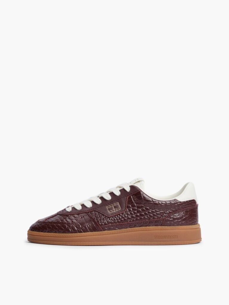 Rosu The Greenwich Adidasi Din Piele Cu Imprimeu Croco  Femei