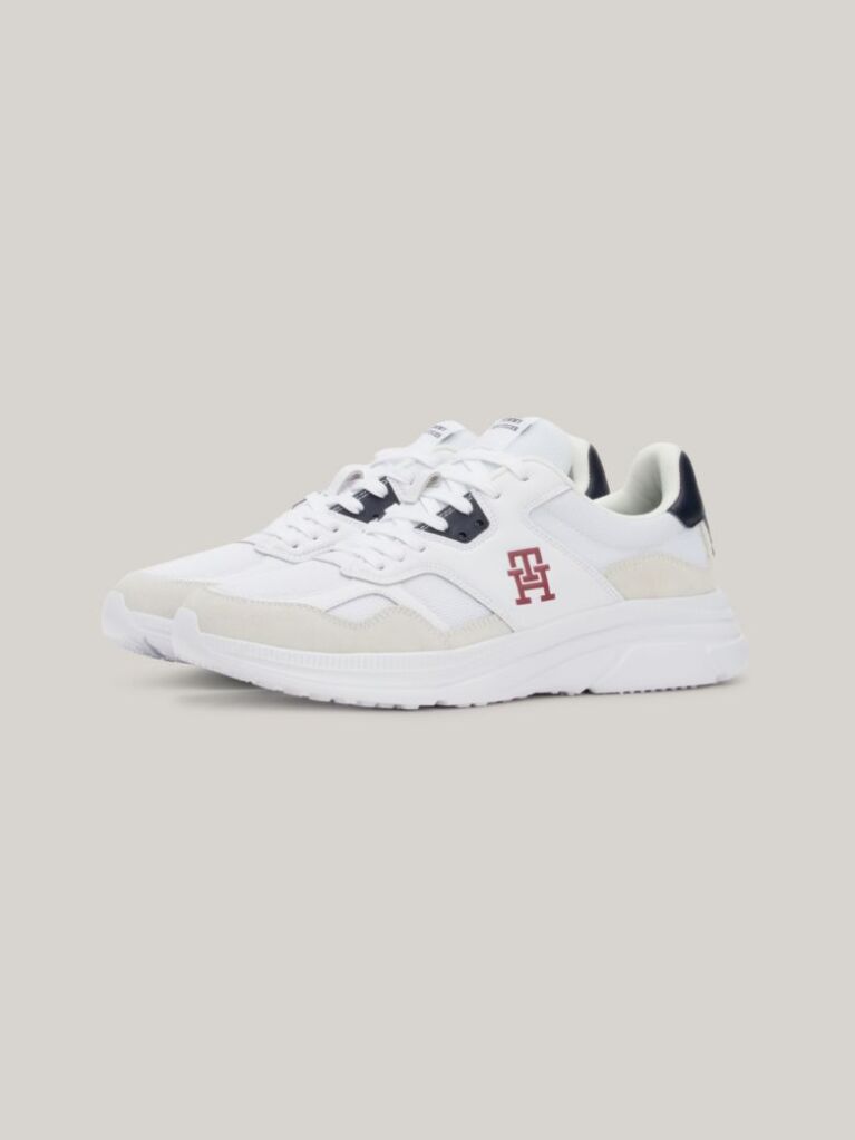 Alb Pantofi Sport Cu Textura Mixta Si Logo TH  Barbati