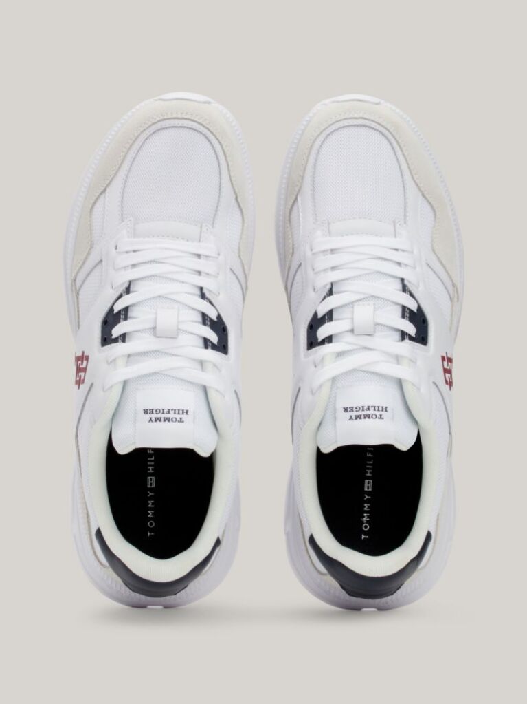 Alb Pantofi Sport Cu Textura Mixta Si Logo TH  Barbati