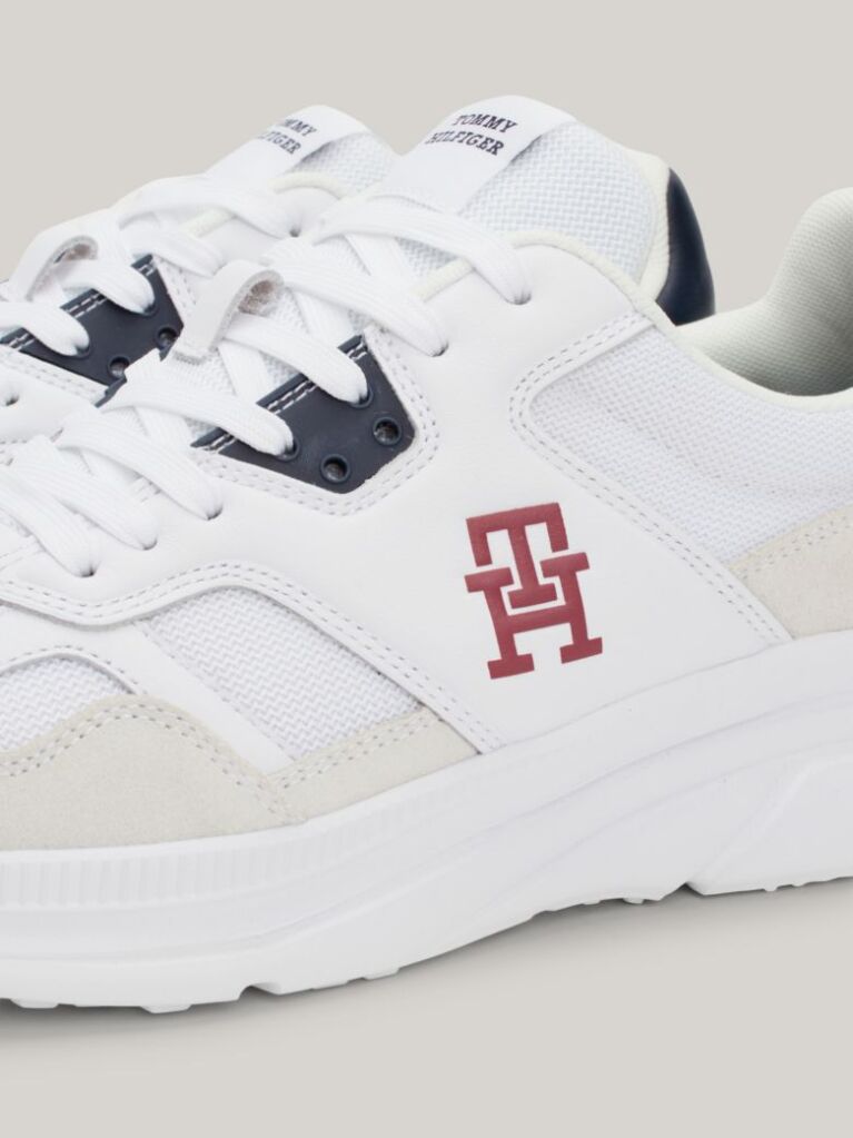 Alb Pantofi Sport Cu Textura Mixta Si Logo TH  Barbati