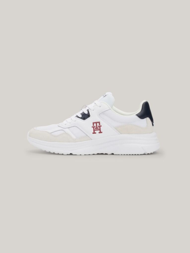 Alb Pantofi Sport Cu Textura Mixta Si Logo TH  Barbati